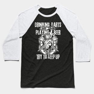 Playing Beer Drinking Darts Tshirt  Dartboard Dart Thrower Baseball T-Shirt